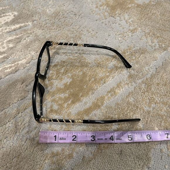 Gucci Core Optical Frame black  plastic frames with gold accents EUC 8059 52 - Picture 12 of 14